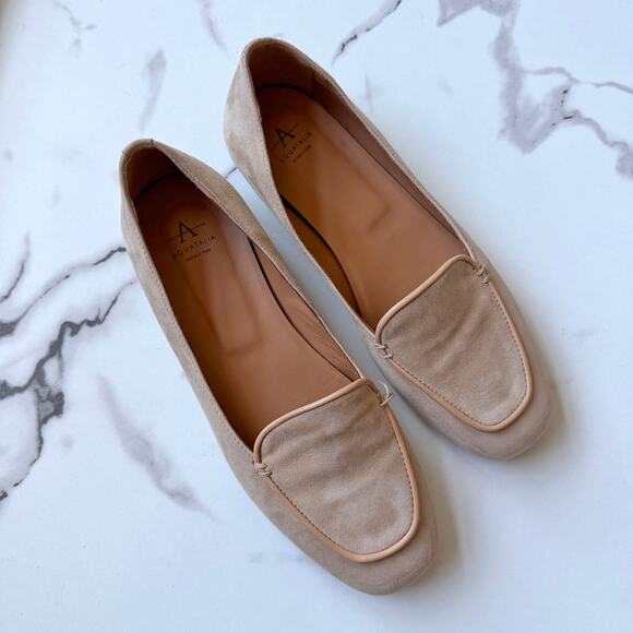 Aquatalia Judie Luxe Suede Flats in Almond Size 8.5 - Picture 2 of 8